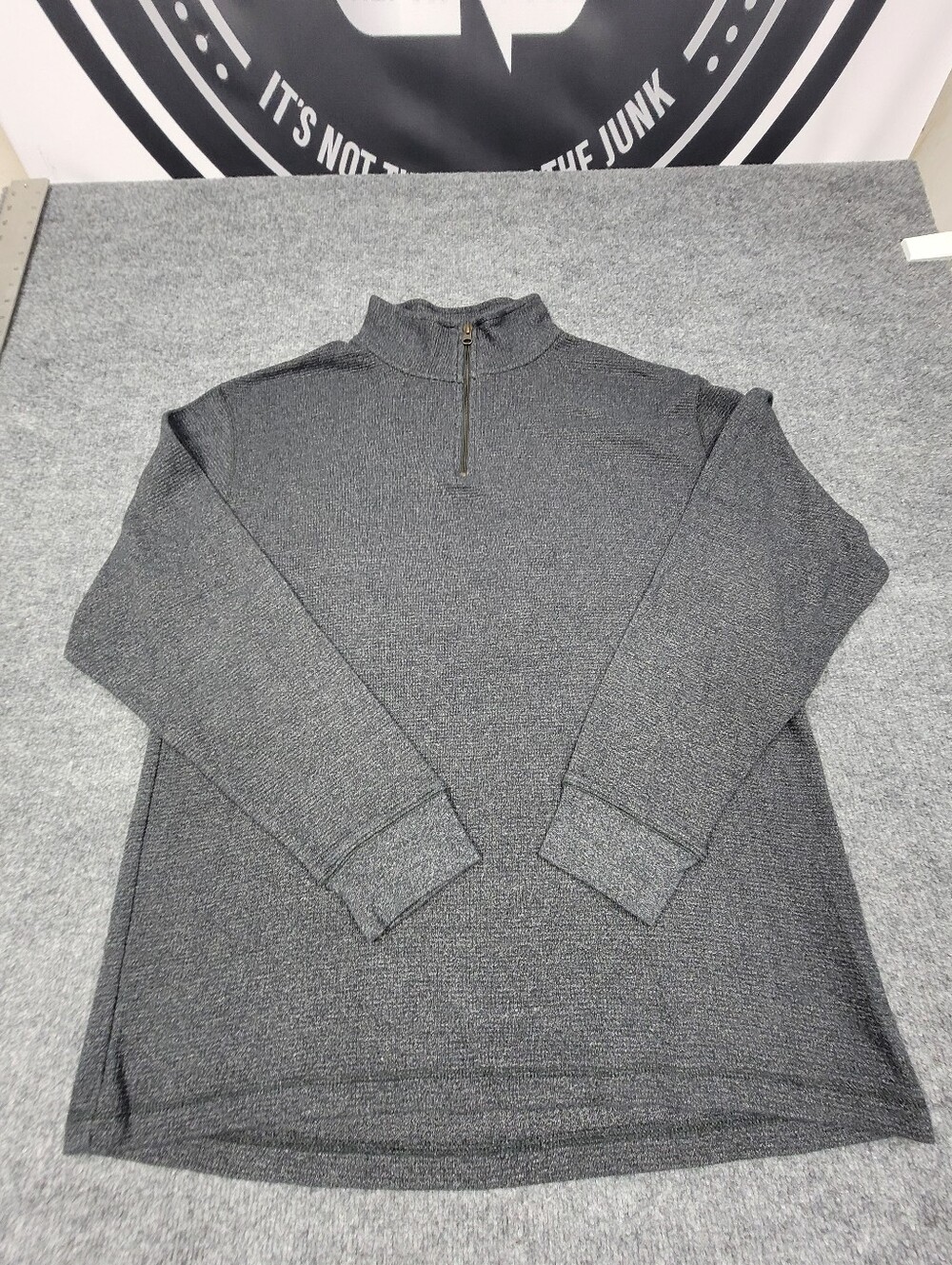 RedHead Men's Sweater 1/4 Zip Pullover Soft Waffle Knit Outdoor Gray Size XL